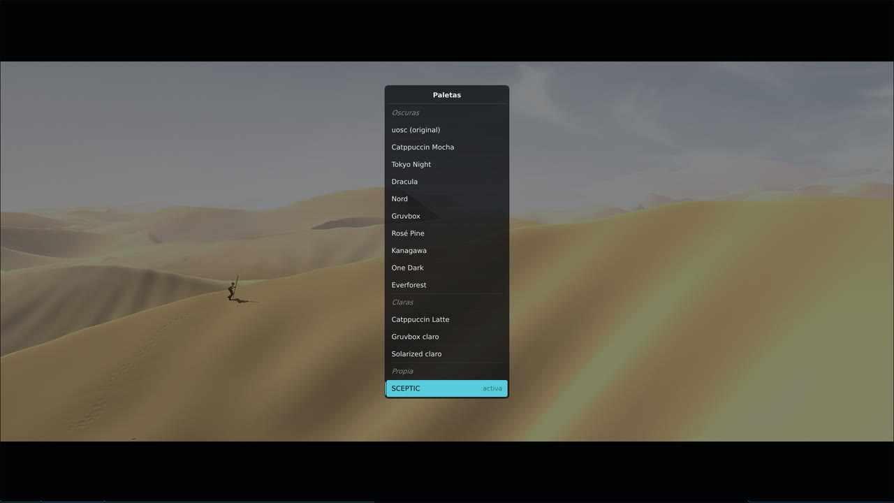 Palette menu